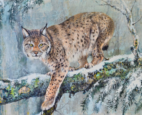 Commande Lynx, peinture réalisée par Carole MERLIN