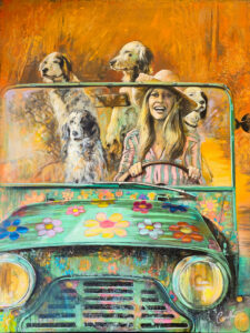 Peinture de Brigitte Bardot réalisée par Carole Merlin